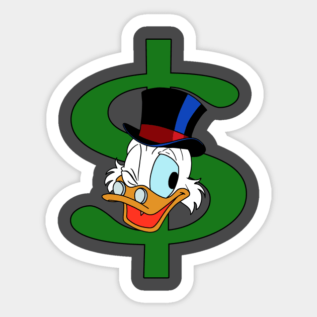 Scrooge McDuck - Dollar Sign Sticker by BigOrangeShirtShop